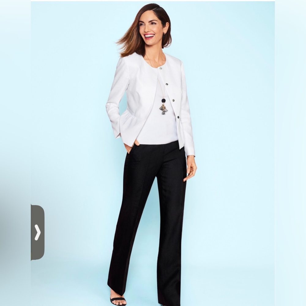 TALBOTS 100% LINEN PEPLUM DOUBLE-WEAVE JACKET SZ. 12P